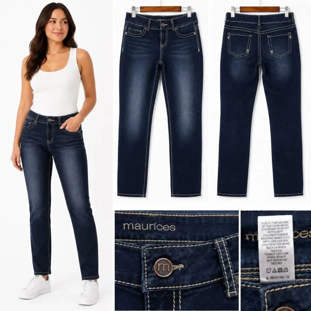 Maurices M/R Dark Wash Skinny Jeans Stretch Medium